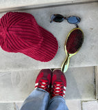 Corduroy hat burgundy