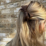 Mink Faux Leather Hair Clip Bow