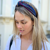 New Navy Navajo Fabric Knotted Headband