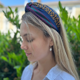 New Navy Navajo Fabric Knotted Headband