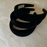 Padded Velvet Black Headband