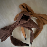 Classic Chocolate brown corduroy bow Headband