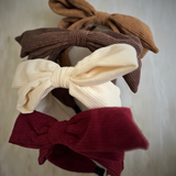 Classic Burgundy corduroy bow Headband