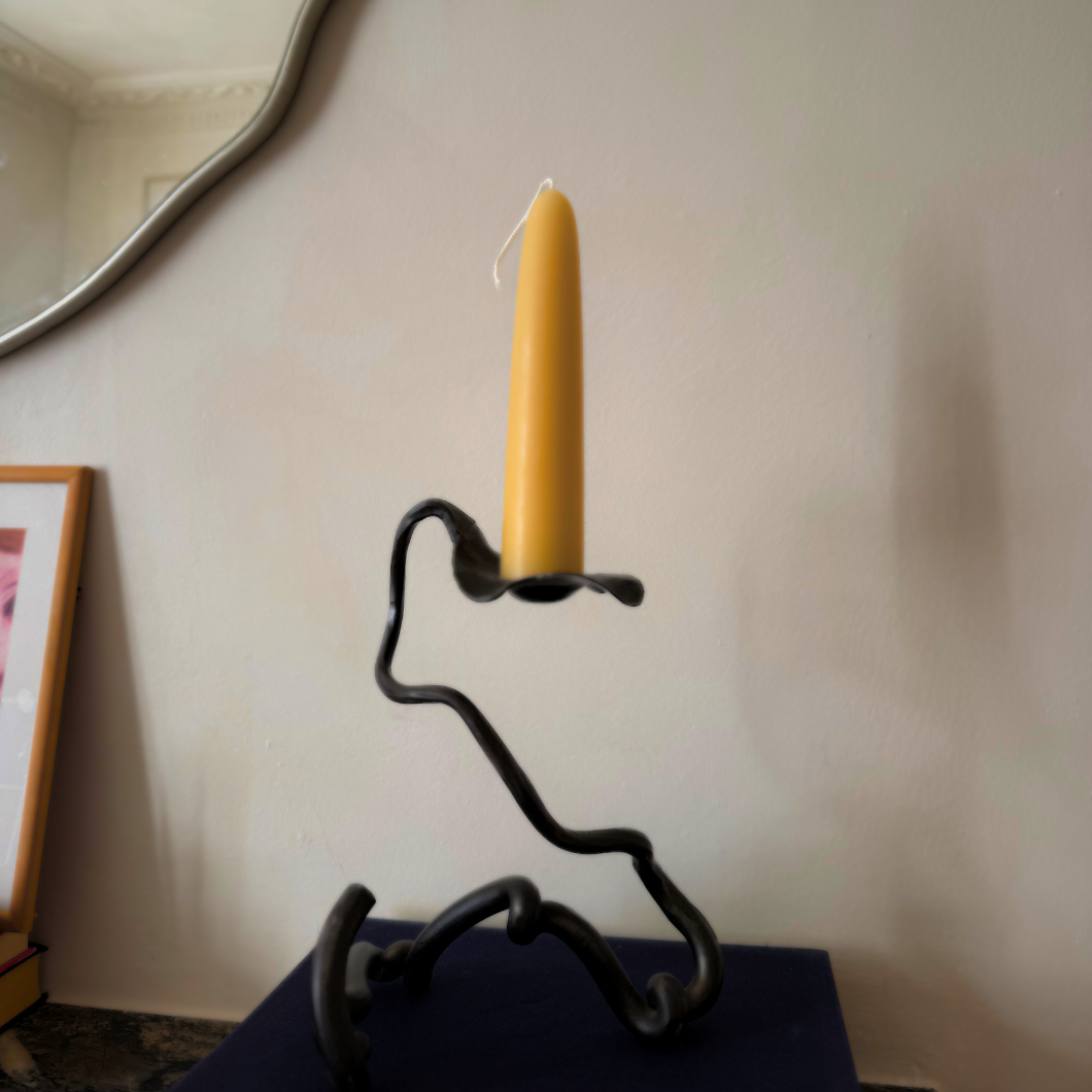 Iron Metal Sculpture - candle holder