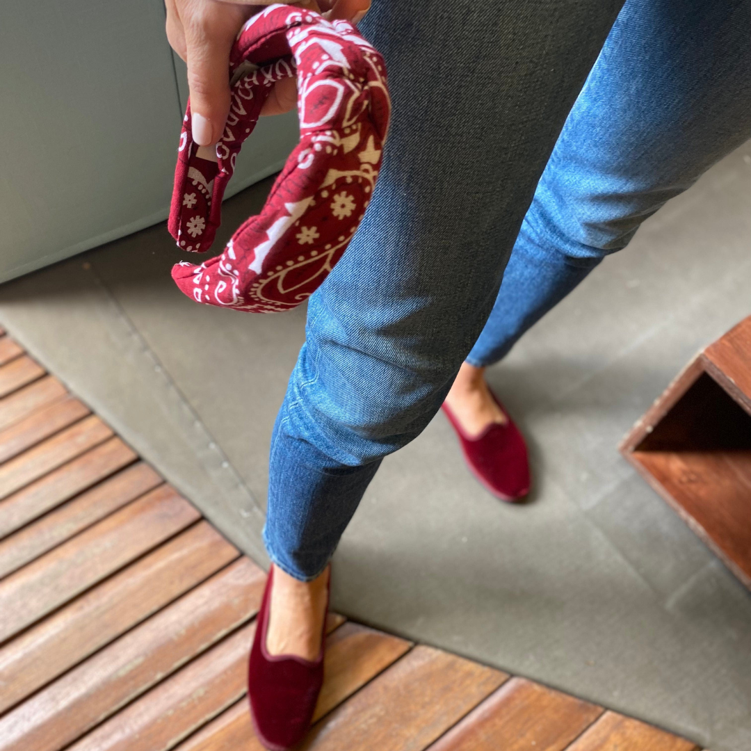 Burgundy Bandana Headband | BornInTheSun.co.uk