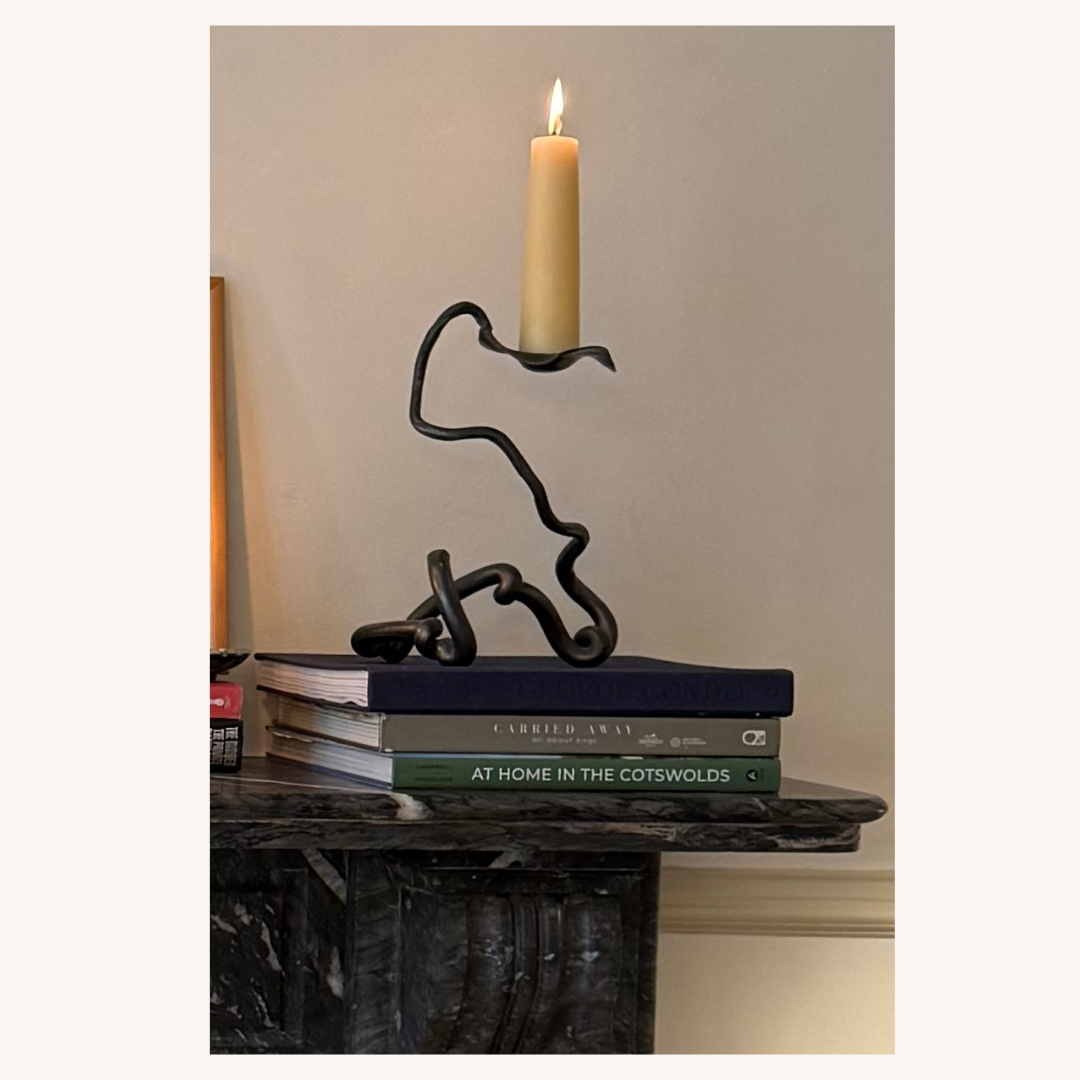 Iron Metal Sculpture - candle holder