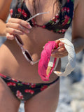 Raffia thin raspberry Scalloped shape Headband - Born In The Sun