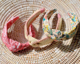 Knotted Raffia Straw beige and peach  Headband - Born In The Sun