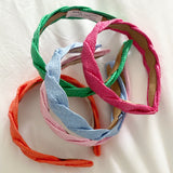 Raffia fuscia Scalloped shape Headband