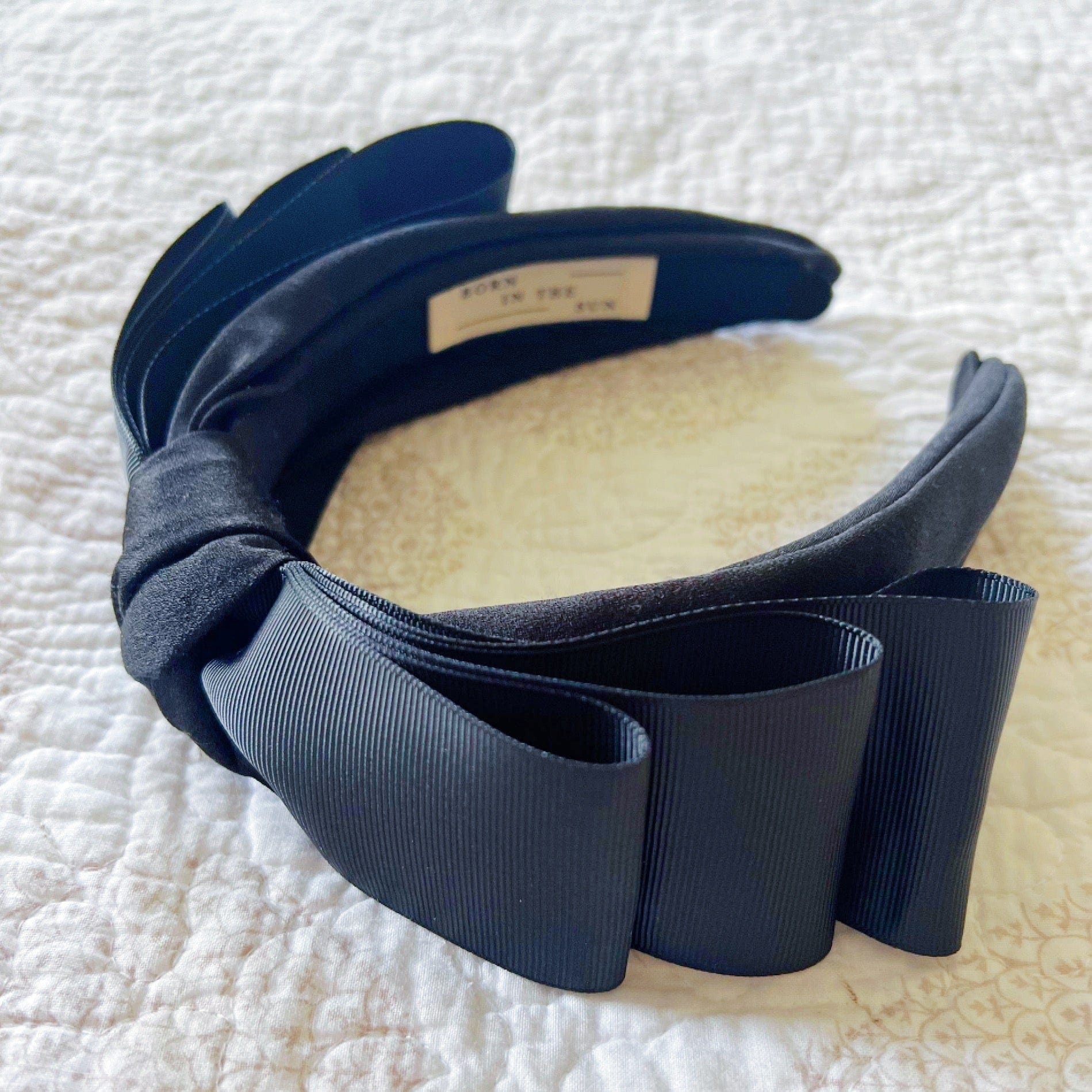 Black grosgrain bow ribbon Headband - Born In The Sun