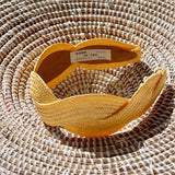 Yellow raffia Scalloped shape Headband - Born In The Sun