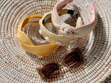 Knotted Raffia Straw beige and peach  Headband - Born In The Sun
