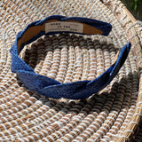 Cobalt blue thin raffia Scalloped shape Headband - Born In The Sun