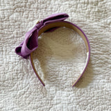 Fuscia silk bow ribbon with pearl detail Headband - Born In The Sun