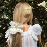 Broderie Anglaise Over sized White Scrunchie - Born In The Sun