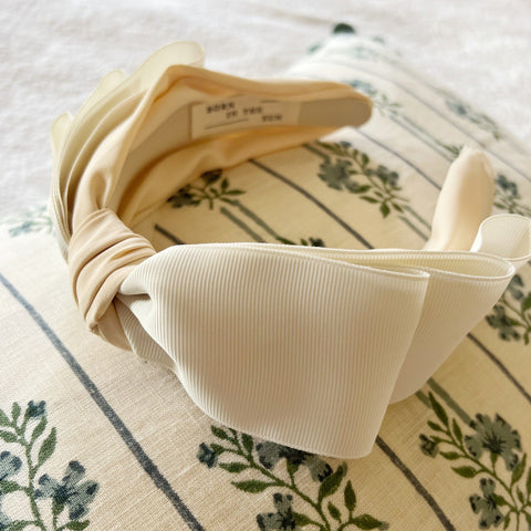 Wedding off white bow ribbon Headband - Born In The Sun