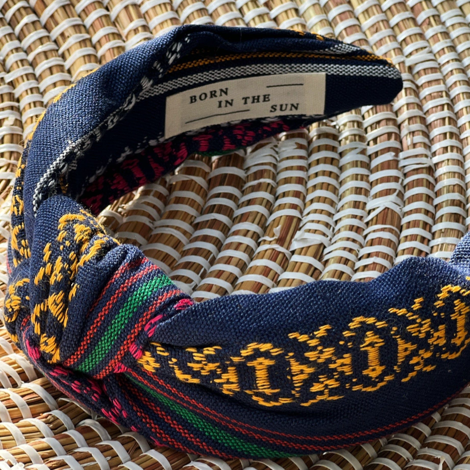 Navy Batik Knotted Headband - Born In The Sun