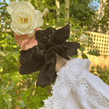 Broderie Anglaise Over sized Black Scrunchie - Born In The Sun