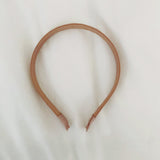 Beige Thin Faux Leather Headband