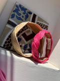 Raffia thin raspberry Scalloped shape Headband - Born In The Sun