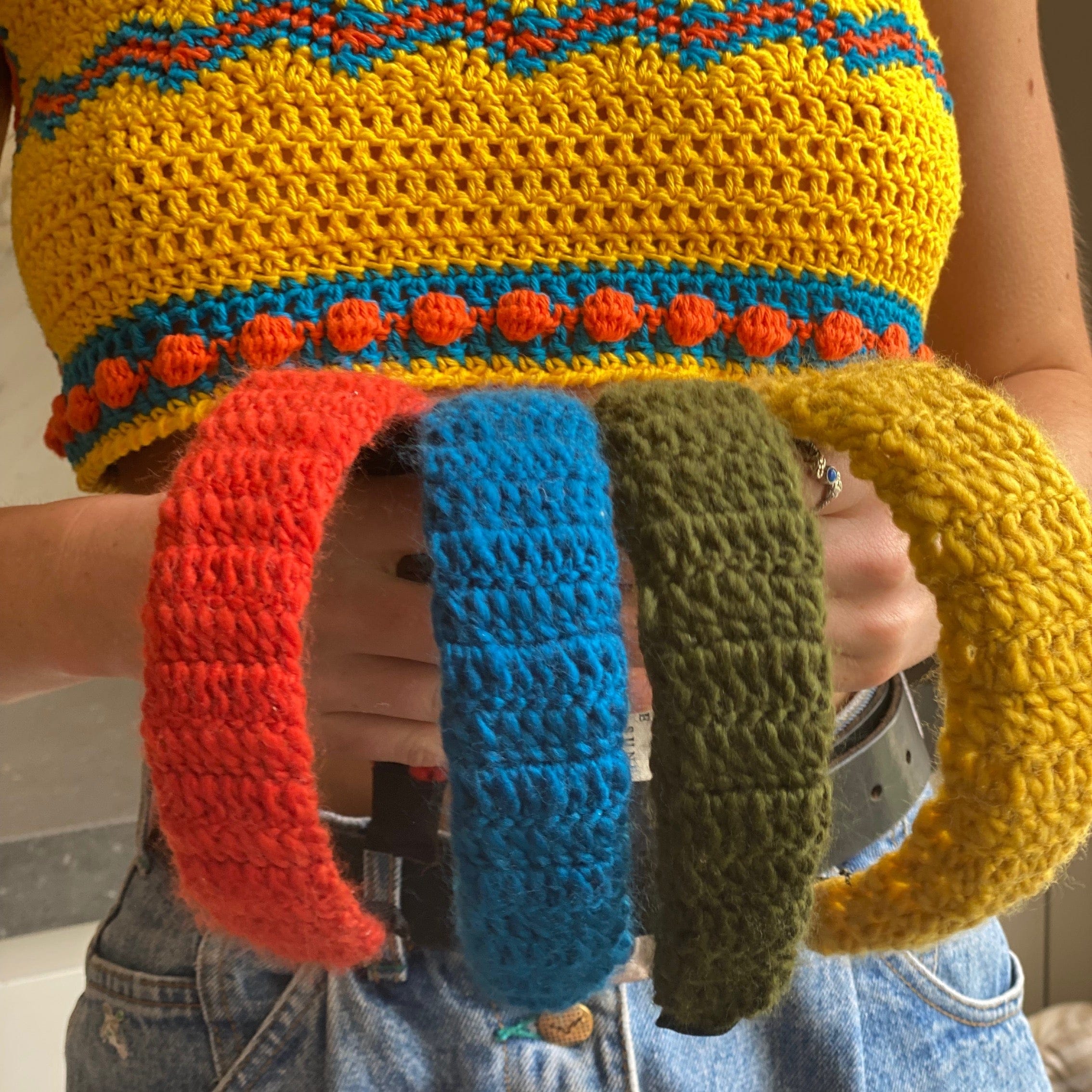 Crochet yellow Headband - Born In The Sun