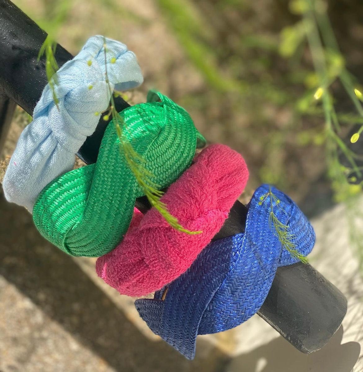 Cobalt Blue raffia Scalloped shape Headband - Born In The Sun