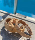 Raffia thin beige Scalloped shape Headband - Born In The Sun