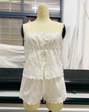 White Capri set top and shorts S/M - Born In The Sun