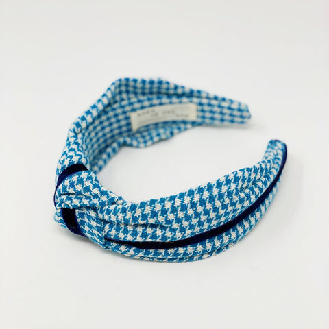Teal Tweed and velvet Knotted Headband - Born In The Sun