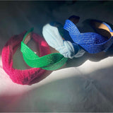 Light Blue raffia Scalloped shape Headband - Born In The Sun