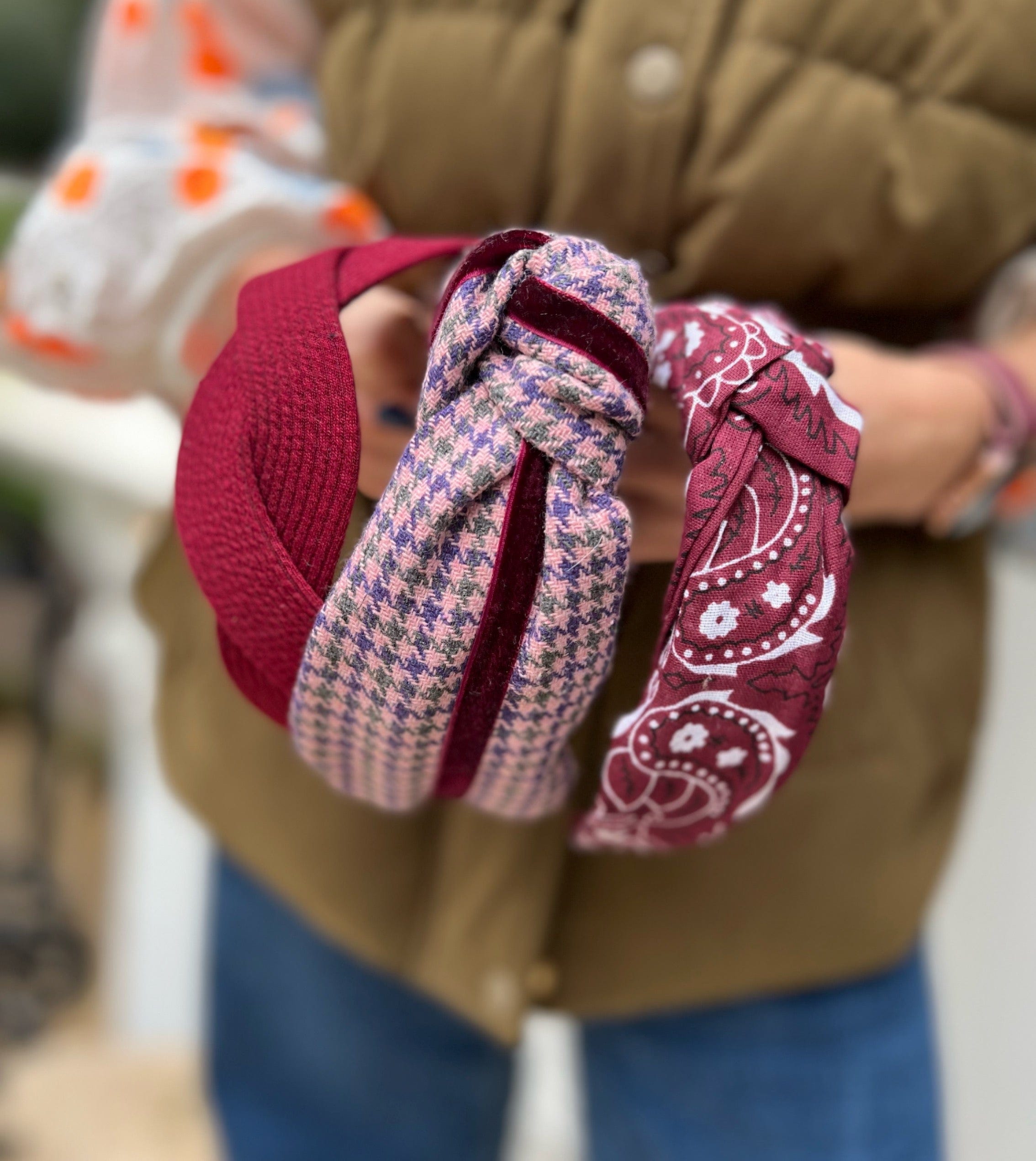 Bandana Burgundy Knotted Headband - Born In The Sun