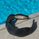 Black raffia Scalloped shape Headband - Born In The Sun