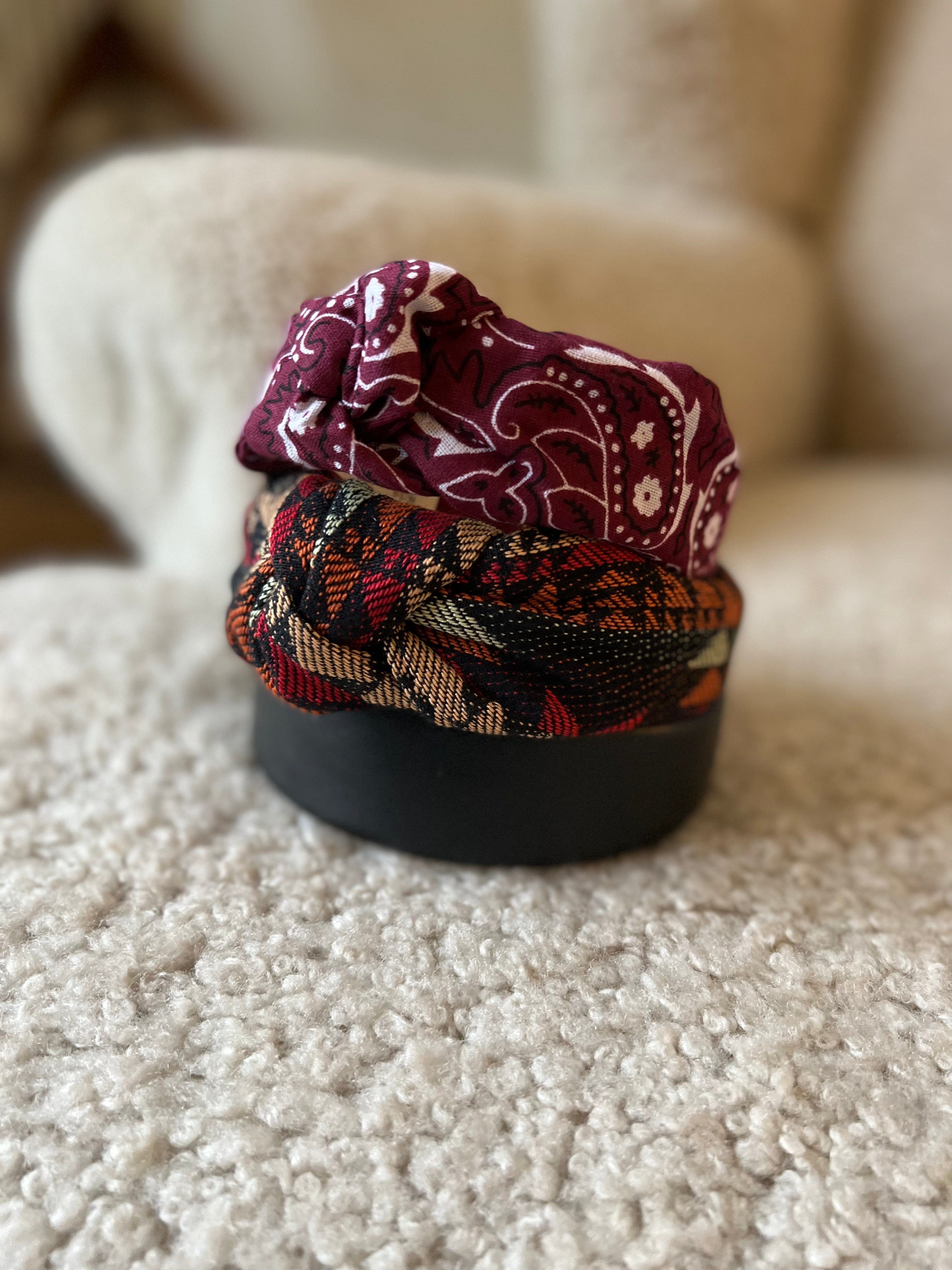 Bandana Burgundy Knotted Headband - Born In The Sun