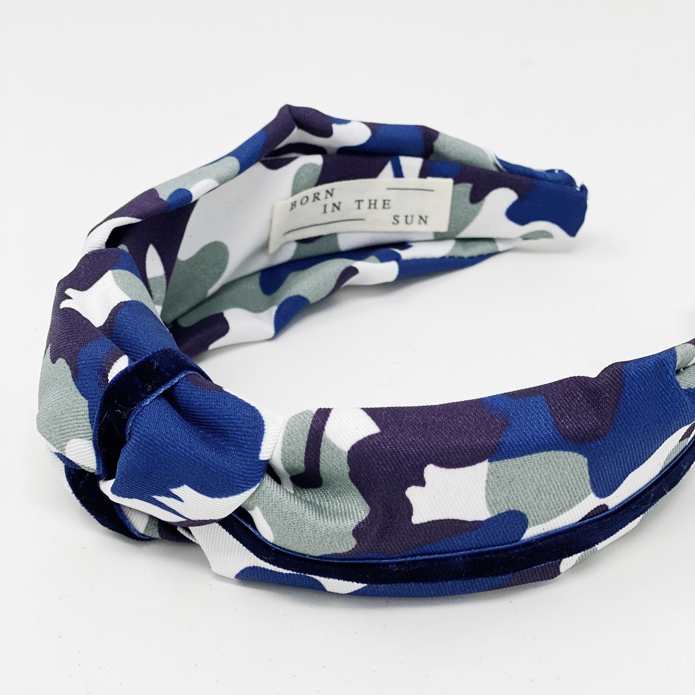 Military navy velvet Knotted Headband - Born In The Sun