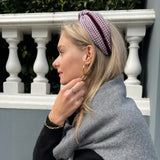 Pink Tweed and velvet Knotted Headband - Born In The Sun