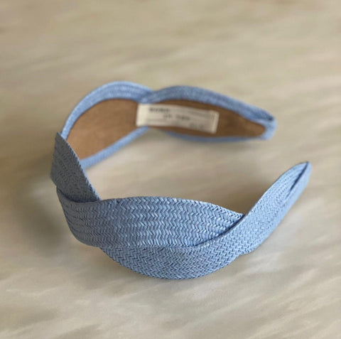 Light Blue raffia Scalloped shape Headband - Born In The Sun