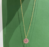 Happy diamanté pink necklace - Born In The Sun