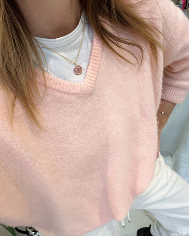 Happy diamantÃ© pink necklace - Born In The Sun