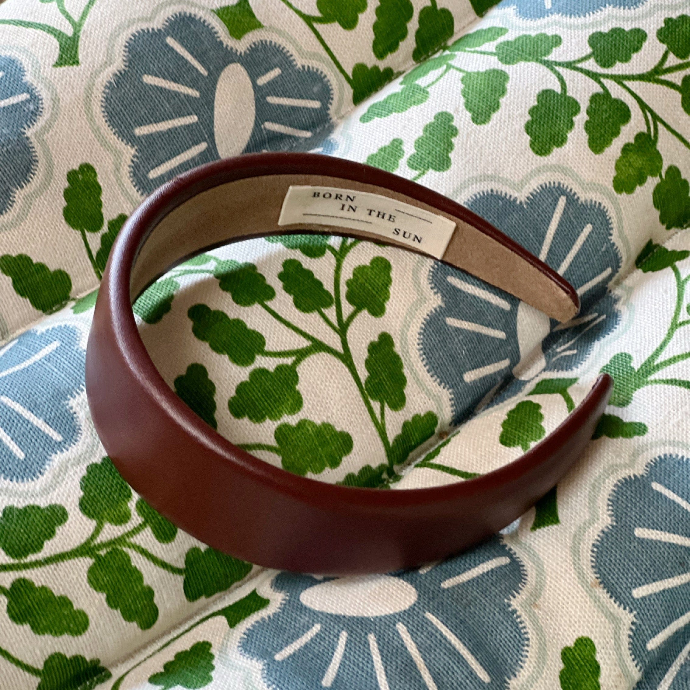 Chestnut Padded  Leather Headband - Born In The Sun